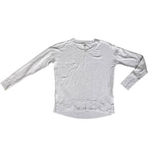 Athleta Womens Running Shirt Small Gray Long Sleeve Thumb Holes Running Casual